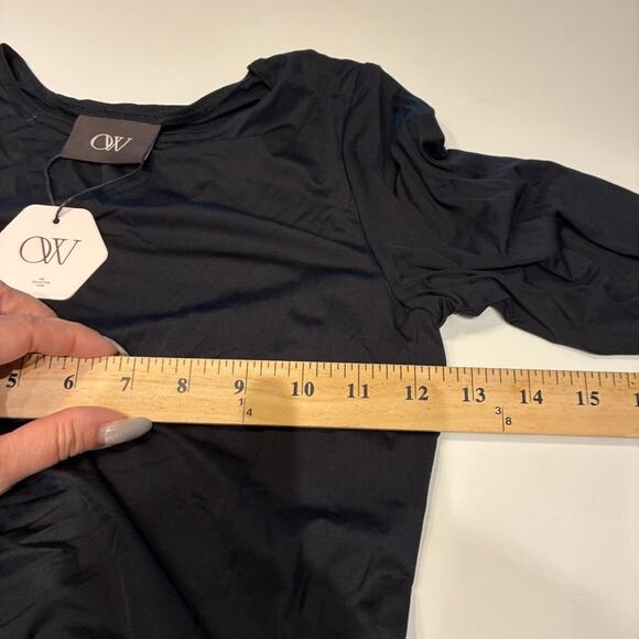 NWT OW Collection Black Long Sleeve Asymmetrical Dress Sz Large MSRP $220 - Picture 12 of 13